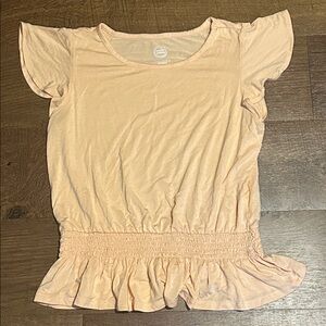 Peach Ruffle Hem Top Girls